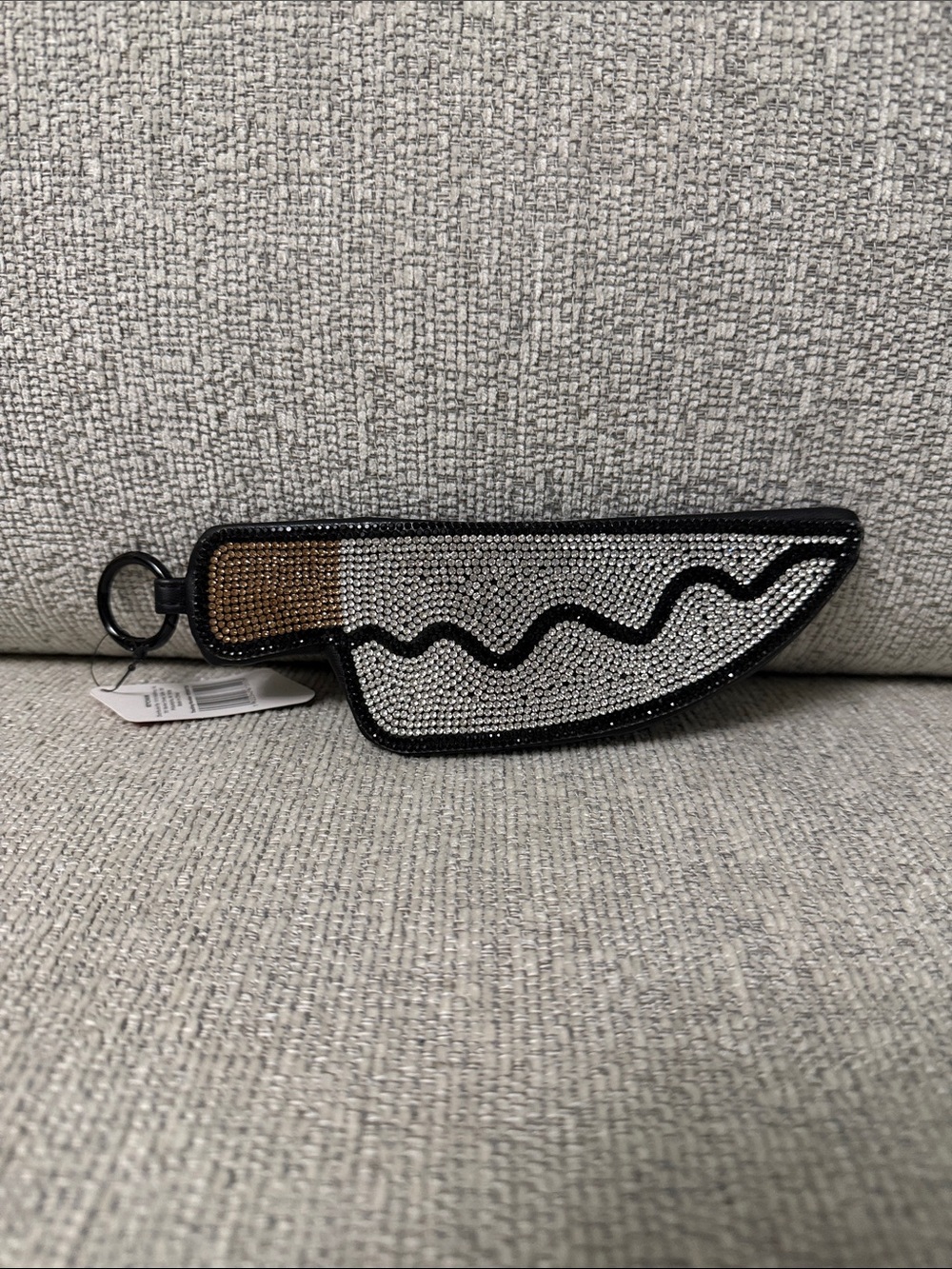 Bling Studded Knife Shaped Coin Purse Wristlet Bag Keychain Bag Charm